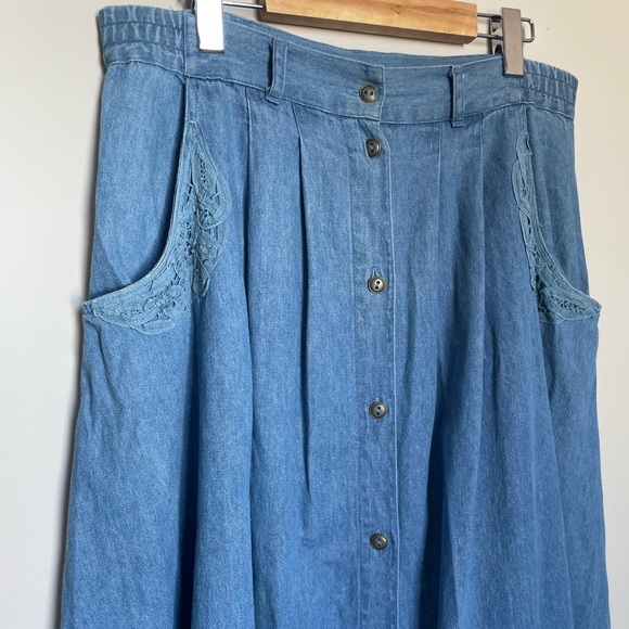 Vintage Denim A-line Skirt - Picture 6 of 8